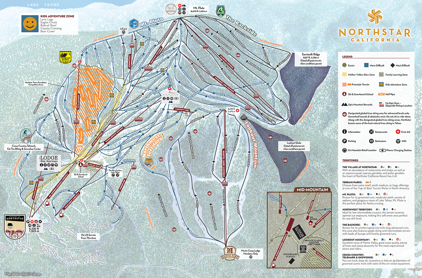 Northstar Ski Map
